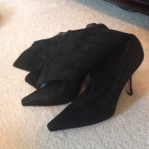 Jimmy choo suede boots with leather detailing